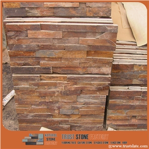 Building Stone Slate Wall Decoration, Brown Slate Cultured Stone