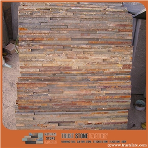 Cheap China Popular Rusty Brown Slate Cultured Stone for Wall Cladding Decor,Thin Stone Veneer, Loose/Corner/Ledge Stone/Fieldstone for Garden, House Exterior Decoration
