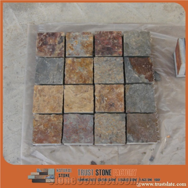 China Brown Quartzite Mosaic Tiles,Natural Stone Mosaic,Copper Stone Mosaic Pattern,Wall Mosaic,Floor Mosaic,Interior Decoration,Mosaic Tile for Bathroom & Kitchen & Hotel Decoration