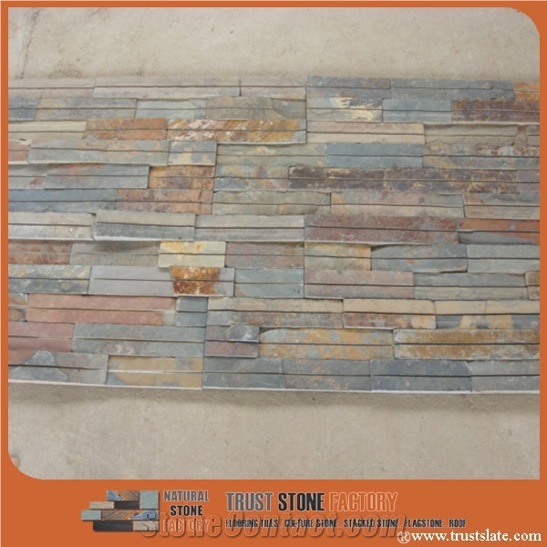 China Cheap Brown Slate Culture Stone for Wall Cladding Decor, Ledge/Loose/Corner Stone Filedstone Feature Wall, Natural Building Stone Exterior Decoration
