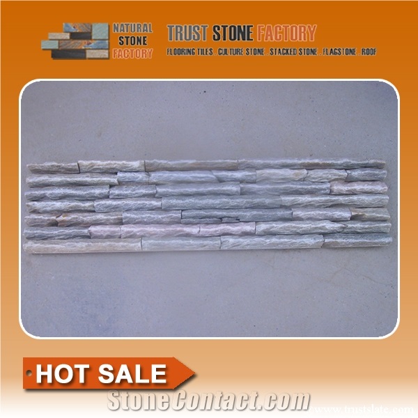 Chinese Popular Cheap Grey Cultural Split Face Quartzite Tile, Culture/Corner/ Ledge Stone Wall Cladding Decor, Exterior Natural Building Stone Wall Garden Decoration