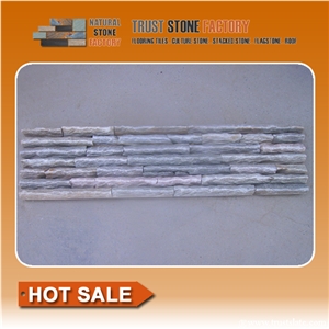 Chinese Popular Cheap Grey Cultural Split Face Quartzite Tile, Culture/Corner/ Ledge Stone Wall Cladding Decor, Exterior Natural Building Stone Wall Garden Decoration
