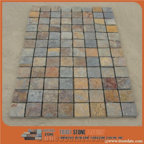 Copper Brown Rusty Quartzite Mosaic,Wall Mosaic,Floor Mosaic,Natural Quartzite Stone Mosaic,Quartzite Mosaic Pattern, Interior Stone Mosaic Tiles,Bathroom&Kitchen&Hotel Decoration