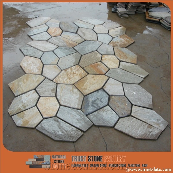 Factory Supply Grey Quartzite Random Flagstone Courtyard Wall, Beige Irregular Flagstone Patio Pavers, Multicolor Random Flagstone Wall Veneer, Flagstone Wall Cladding