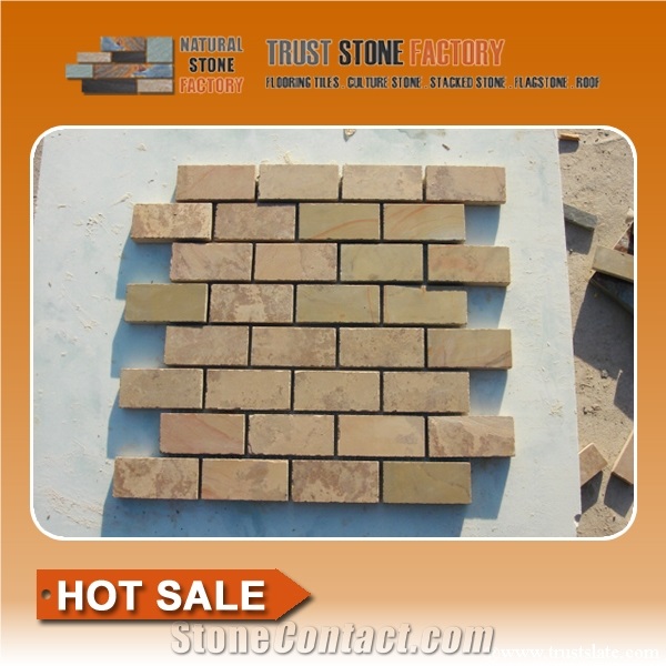 Golden Sandstone Mosaic Tiles,Natural Mosaic,Square Mosaic,Yellow Floor/Wall Mosaic.Mosaic Border,Mosaic Slate Tiles for Wall,Bathroom,Floor,Interior