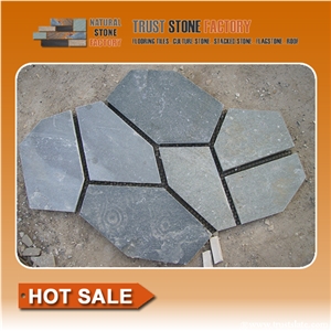 Gray Random Flagstone Walkway Paving Stone, Random Flagstone Paver Tiles, Irregular Flagstone Road Paving, Random Flagstone Courtyard Pavers