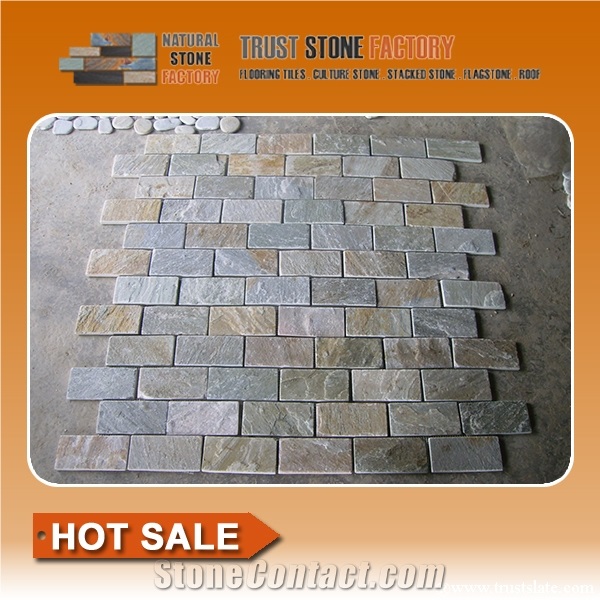 Grey Quartzite Mosaic Tile, Mosaic Pattern, Wall Mosaic, Garden & Balcony Marble and Glass Mosaic Tile, Kitchen Mosaic