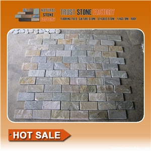 Grey Quartzite Mosaic Tile, Mosaic Pattern, Wall Mosaic, Garden & Balcony Marble and Glass Mosaic Tile, Kitchen Mosaic