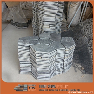 Grey Slate Random Flagstone,Meshed Natural Stone Slate Flagstone,Cultured Stone,Flagstone Wall,Flagstone Walkway Pavers,Flagstone Courtyard,Flagstone Driveway,Flagstone Patio,Flagstone Road Paving