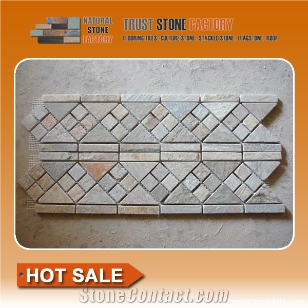 Linear Strips Mosaic, China Stone Mosaic Border for Wall & Floor,Mosaic Tile on Sales
