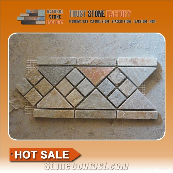 Linear Strips Mosaic, China Stone Mosaic Border for Wall & Floor,Mosaic Tile on Sales