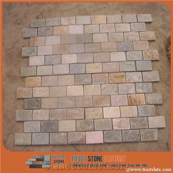 Mixed Color Quartzite Mosaic Tile,Square Stone Mosaic,Wall Mosiac,Garden & Balcony Mosaic,Kitchen Mosaic, Elevator Mosaic,Swimming Pool Mosaic,Cultured Stone