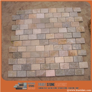 Mixed Color Quartzite Mosaic Tile,Square Stone Mosaic,Wall Mosiac,Garden & Balcony Mosaic,Kitchen Mosaic, Elevator Mosaic,Swimming Pool Mosaic,Cultured Stone