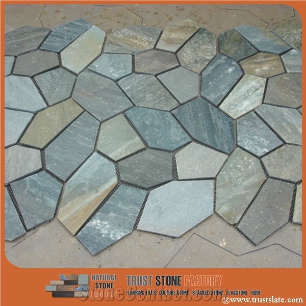 Mixed Color Quartzite Random Flagstone / Multicolor Quartzite Flagstone / Landscaping Stones / Irregular Flagstone Landscape / Lanscaping Stones