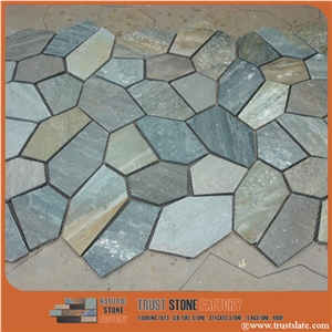 Mixed Color Quartzite Random Flagstone / Multicolor Quartzite Flagstone / Landscaping Stones / Irregular Flagstone Landscape / Lanscaping Stones