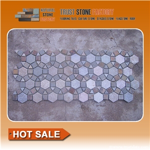 Mosaic Border Line,Mix Quartzite Mosaic for Wall,Floor,Bathroom Background Interior Hotel Decoration