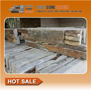 Multicolor Natural Stone Retaining Wall,Cheap Quartzite Stone Strips,Ledge Stone Wall Panels