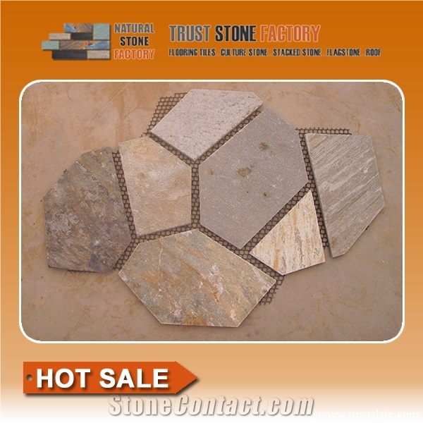 Multicolor Quartrzite Irregular Flagstones, Grey Flagstone Walkway Pavers, Beige Flagstone Road Paving,Mixed Color Flagstone Patio