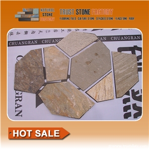 Multicolor Quartrzite Irregular Flagstones, Grey Flagstone Walkway Pavers, Beige Flagstone Road Paving,Mixed Color Flagstone Patio