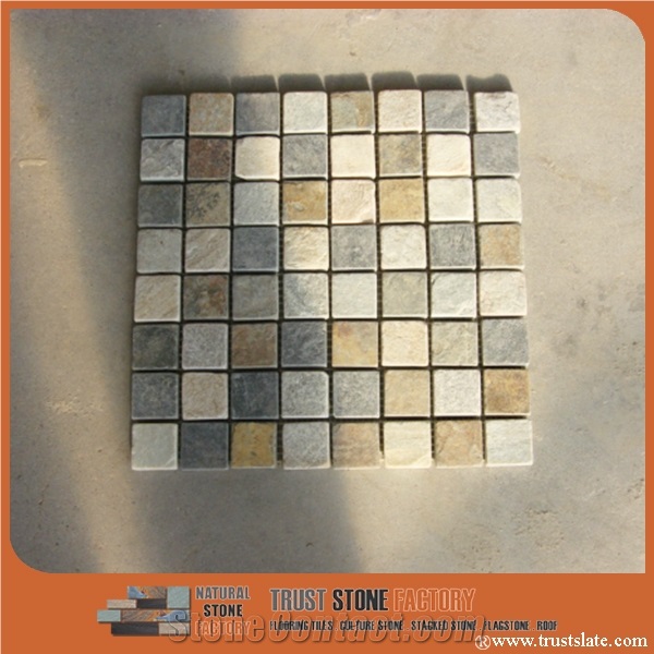 Multicolor Quartzite Mosaic Tiles,Micro Mosaic Pattern,Wall Mosaic,Floor Mosaic,Interior Decoration,Customized Mosaic Tile,Mixed Color Mosaic Tile for Bathroom&Kitchen&Hotel Decoration