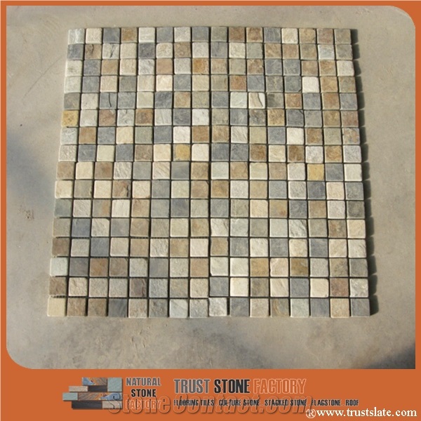 Multicolor Quartzite Mosaic Tiles,Micro Mosaic Pattern,Wall Mosaic,Floor Mosaic,Interior Decoration,Customized Mosaic Tile,Mixed Color Mosaic Tile for Bathroom&Kitchen&Hotel Decoration