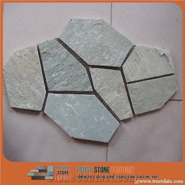 Multicolor Quartzite Random Flagstones Paver, Grey Quartzite Irregular Flagstone Patio Stone, Random Flagstone Courtyard Paving