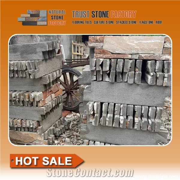 Multicolor Slate Stone Wall Panels Decorative,Quartzite Stacked Stone Fireplace,Cheap Natural Stacked Stone Tile