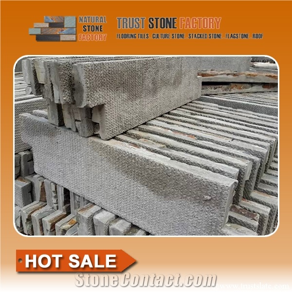 Multicolor Slate Stone Wall Panels Decorative,Quartzite Stacked Stone Fireplace,Cheap Natural Stacked Stone Tile