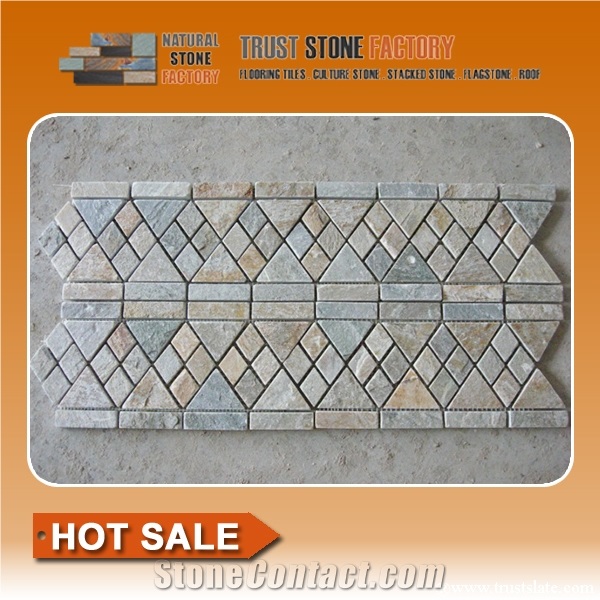 Multicolour Mosaic Art Works,Quartzite Mosaic Border,Mosaic Wall Tiles,Floor Mosaic,Mosaic Pattern