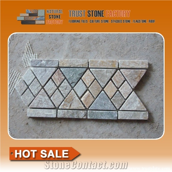 Multicolour Mosaic Art Works,Quartzite Mosaic Border,Mosaic Wall Tiles,Floor Mosaic,Mosaic Pattern