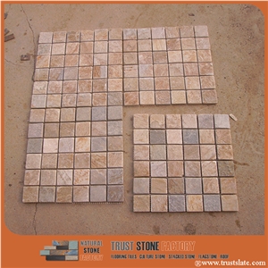 Natural Stone Mosaic, Mosaic Tiles Pattern, Wall Cladding Mesh Mounted Back Splash Border Polished Handmade Mix Mosaic for Interior Home Hotel Bathroom Pool Decoration