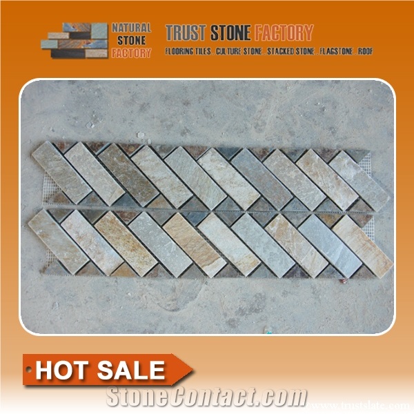 Noce Classic Mosaic Borders, Beige Mosaic Border Lines