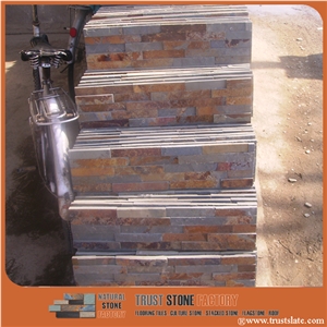On Sale China Rusty Brown Slate Cultured Stone, Wall Cladding, Stacked Stone Veneer Clearance, Manufactured Stone Veneer
