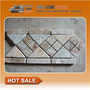 Polished Stone Mosaic Border,Desert Mosaic Border Line,Mosaic Wall Tiles,Composited Mosaic,Wall Mosaic,Floor Mosaic