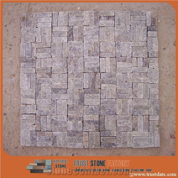Polished White Quartzite Mosaic,Light Grey Mosaic Tiles, Linear Strips Mosaic, Mixed Composited Stone Mosaic Tile from China,Floor Mosaic,Wall Mosaic