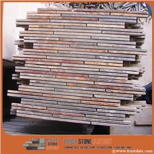 Quartzite Brown Slim Mosaic Tiles,Copper Thin Laminated Mosaic,Bathroom & Kitchen & Wall Decorative Stone Quartzite Brown Slim Mosaic Tiles,Copper Thin Laminated Mosaic,Bathroom & Kitchen & Wall Decorative Stone