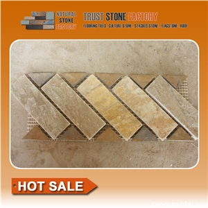 Quartzite Mosaic Border,Mosaic Molding,Mosaic Trim