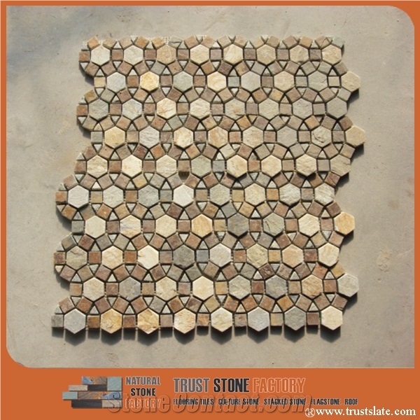 Quartzite Mosaic Split Face/Mosaic Border Line/Tumbled Wall Mosaic/Interior Decoration for Kitchen & Bathroom & Hotel Decoration