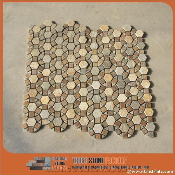 Quartzite Mosaic Split Face/Mosaic Border Line/Tumbled Wall Mosaic/Interior Decoration for Kitchen & Bathroom & Hotel Decoration