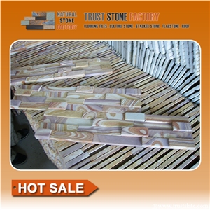 Rainbow Sandstone Cultured Stone Veneer, Sandstone Ledge Stone Walling, Classic Type Ledgestone