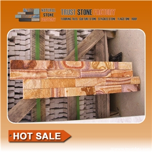 Rainbow Sandstone Waterfall Cultured Stone/Multicolor Stacked Stone/Sandstone Stackstone/Sanddtone Culture Stone/Thin Stone Veneer/Ledge Stone for Wall Cladding/Garden Waterfall/Pool Warterfall