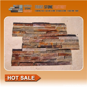 Rusty Slate Culture Stone Corner, Ledge Stone,Stacked Stone, Rough,Wall Cladding Tile ,Back Ground,Multi Colour Slate,Z Shape