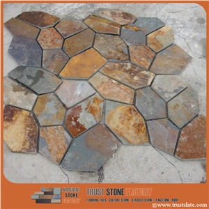 Rusty Slate Flagstone/Rust Slate Flagstone Walkway Pavers/Random Flagstones Road Paving/Flagstone Wall Tile&Floor Tile/ Irregular Flagstones for Flooring&Wall Cladding/Landscaping Stone