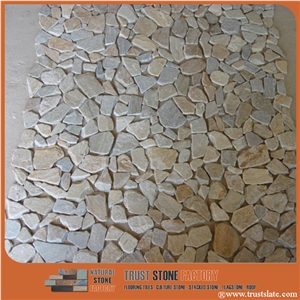 Sliced Mixed River Stone Tile,Multicolor Pebbles,Mixed Pebble Stone,River Rock Mosaic