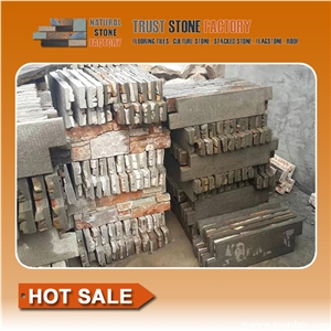 Stone Wall Tile for Decoration,China Rose Stone Wall Cladding,Quartzite Stone Retaining Wall