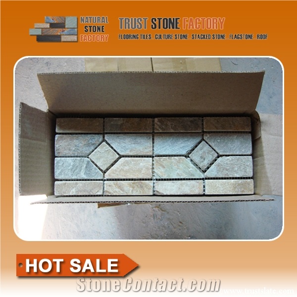 White Quartzite Mosaic Border Line,Composited Mosaic, Floor/Wall Mosaic,Mosaic Border,Chinse Hot Sale Mosaic