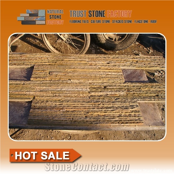 Yellow Interior Decorative Waterfall Culture Stone,Desert Thin Stone Veneer