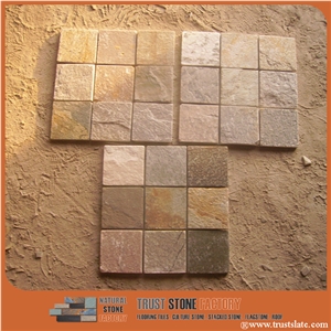 Yellow Mosaic for Swimming Pool, Chinese Multicolor Chipped Mosaic for Swimming Pool, Cheap Price Mosaic for Floor/Wall