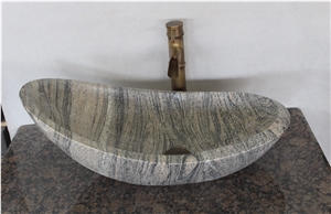 China Juparana Granite Bath Sink,Grey Grain Bath Wash Basin,Multicolour Grain Granite.Grey Granite Vessel Sink