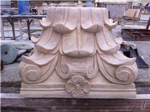 Granite Pesteal Columns,Beige Granite Architectural Roman Columns, Column Tops and Base